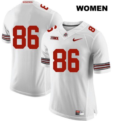 Women's NCAA Ohio State Buckeyes Dre'Mont Jones #86 College Stitched No Name Authentic Nike White Football Jersey WA20I16IB
